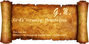 Grünzweig Magdolna névjegykártya
